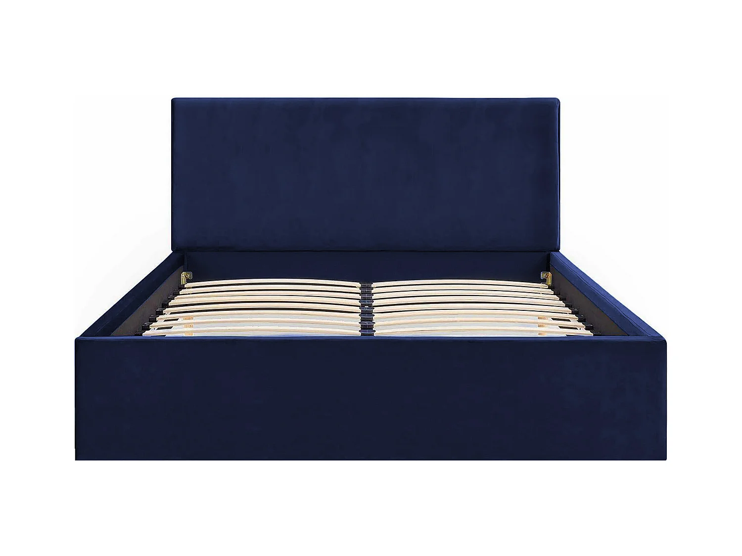 Lit rembourré Nefryt 170x212x90 cm, couchage 160x200 cm, coffre, vérin à gaz, tissu Monolith bleu marine