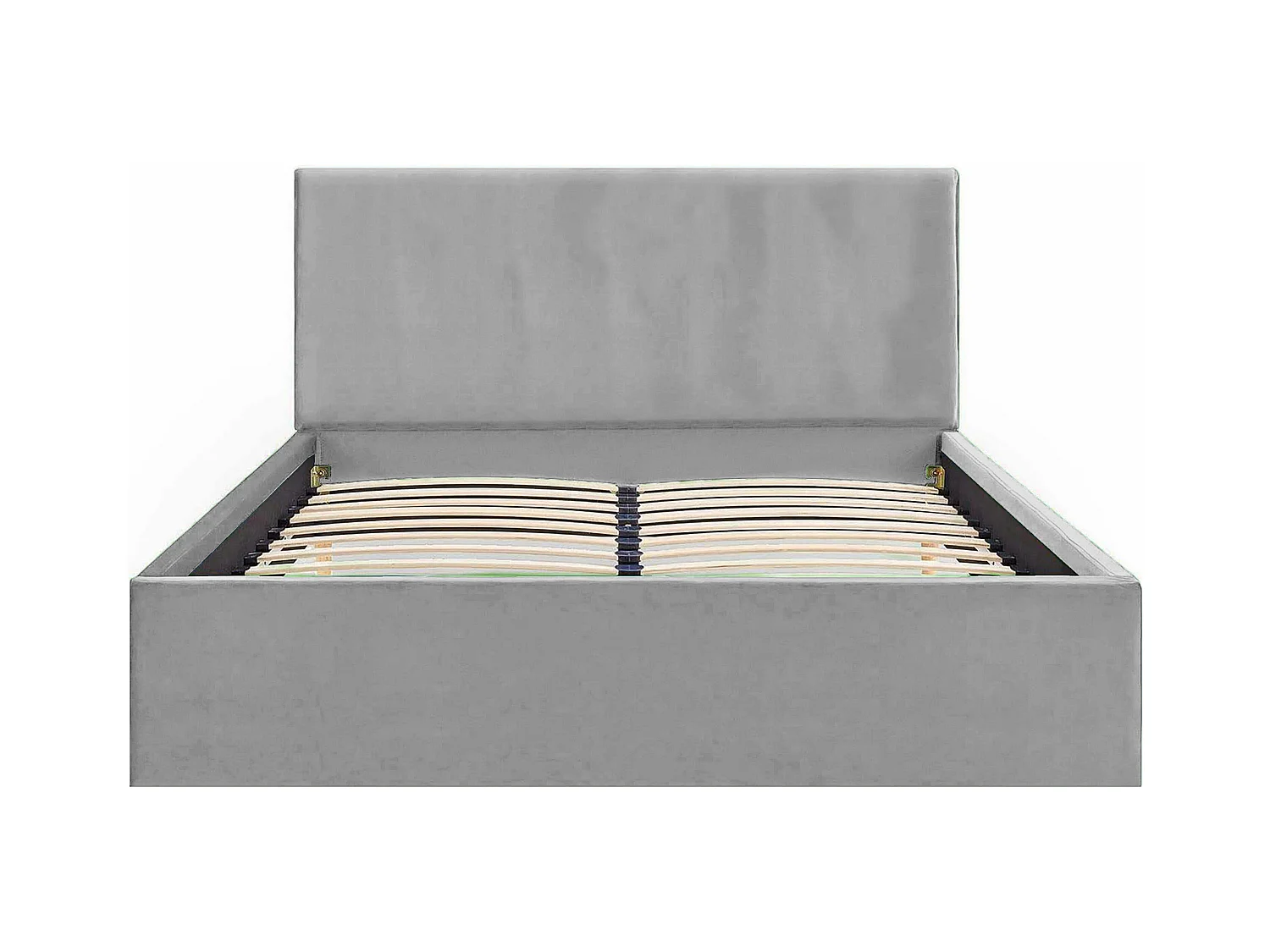 Lit rembourré Nefryt 150x212x90 cm, couchage 140x200 cm, coffre, vérin à gaz, tissu Monolith frêne