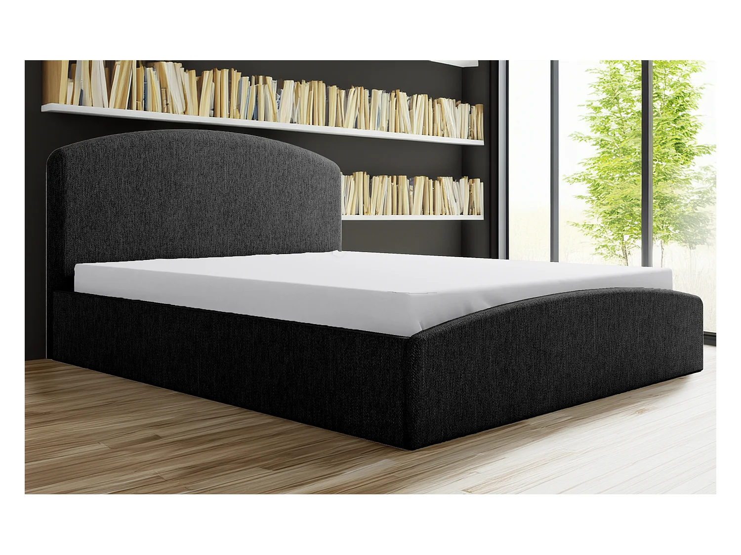 Polsterbett Montana 170x212x90 cm Liegefläche 160x200 cm, Bettkasten, Gasdruckfeder, Stoff Monolith Graphit