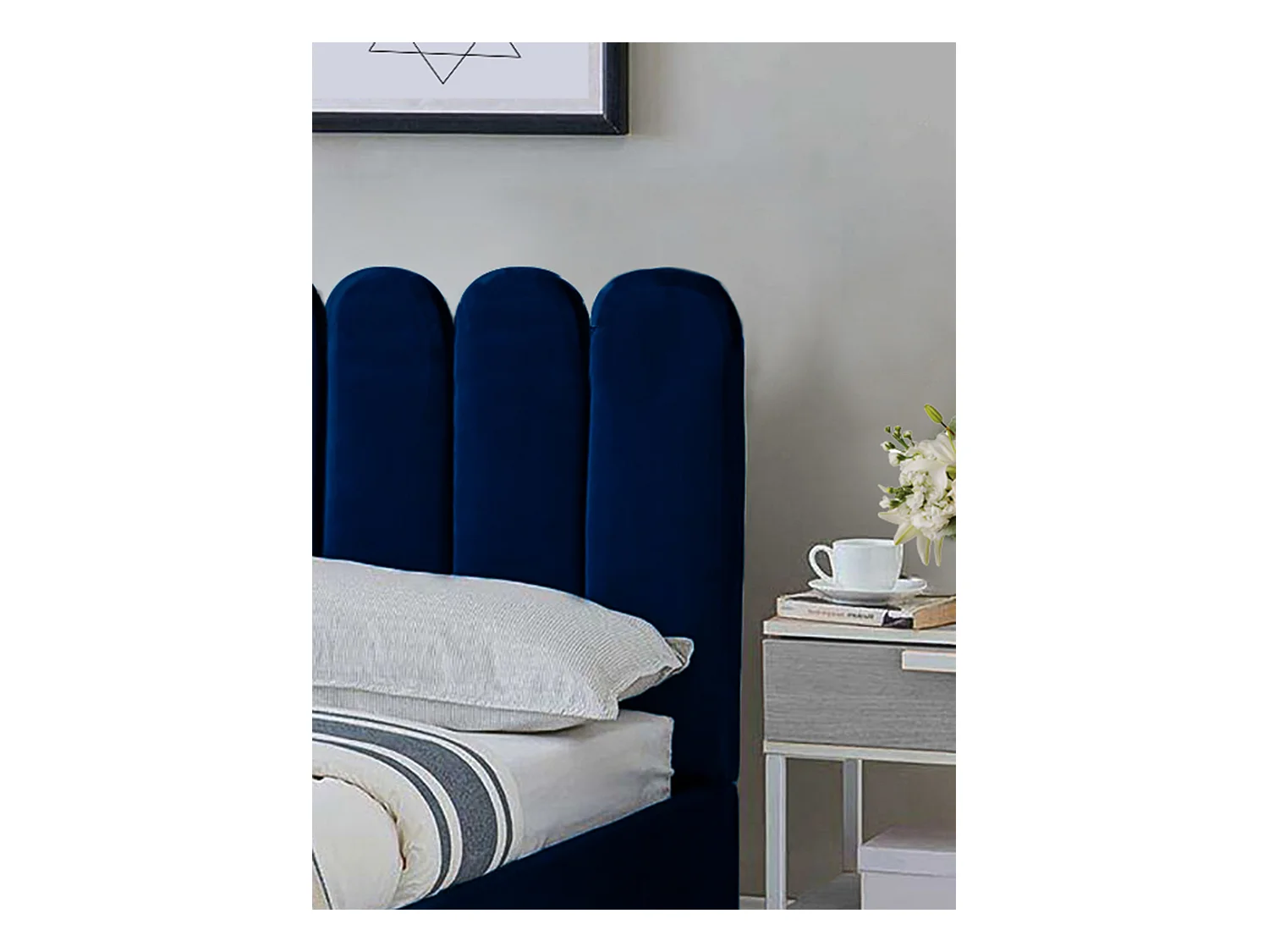 Lit rembourré Venezia 130x212x90 cm, couchage 120x200 cm, coffre, vérin à gaz, tissu Monolith frêne