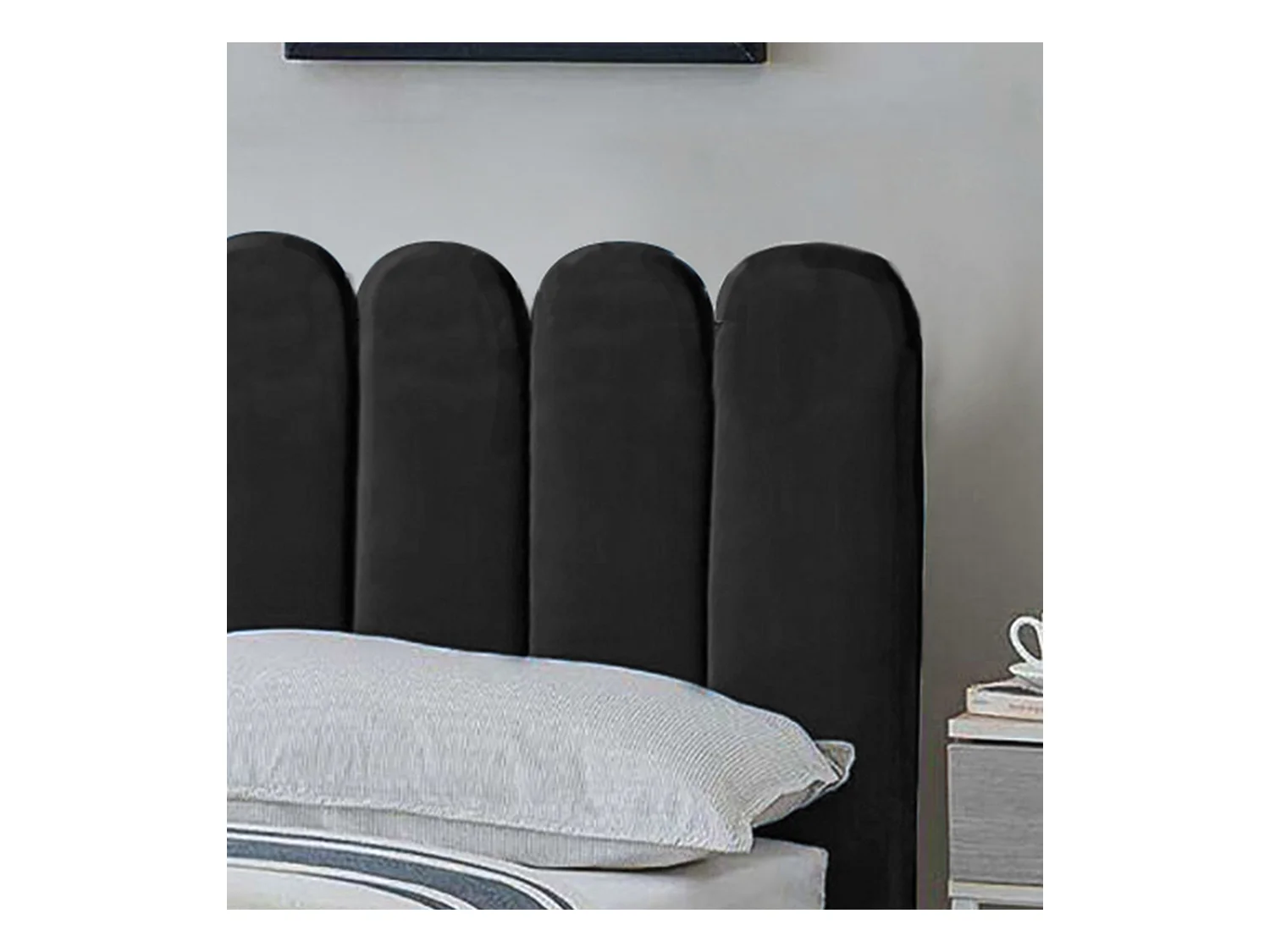 Lit rembourré Venezia 170x212x90 cm, couchage 160x200 cm, coffre, vérin à gaz, tissu Monolith gris