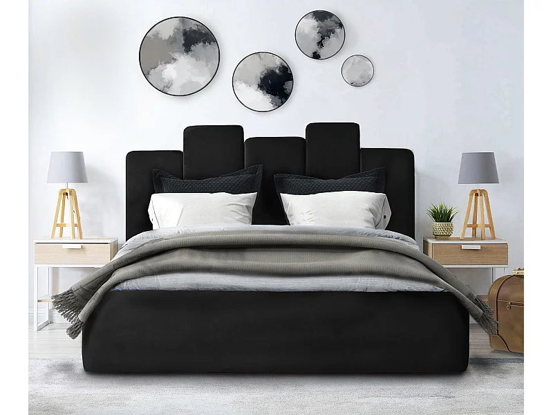 Gestoffeerd bed Orion 130x212x90 cm Slaapvlak 120x200 cm, opbergruimte, gaslift, stof Monolith grafiet