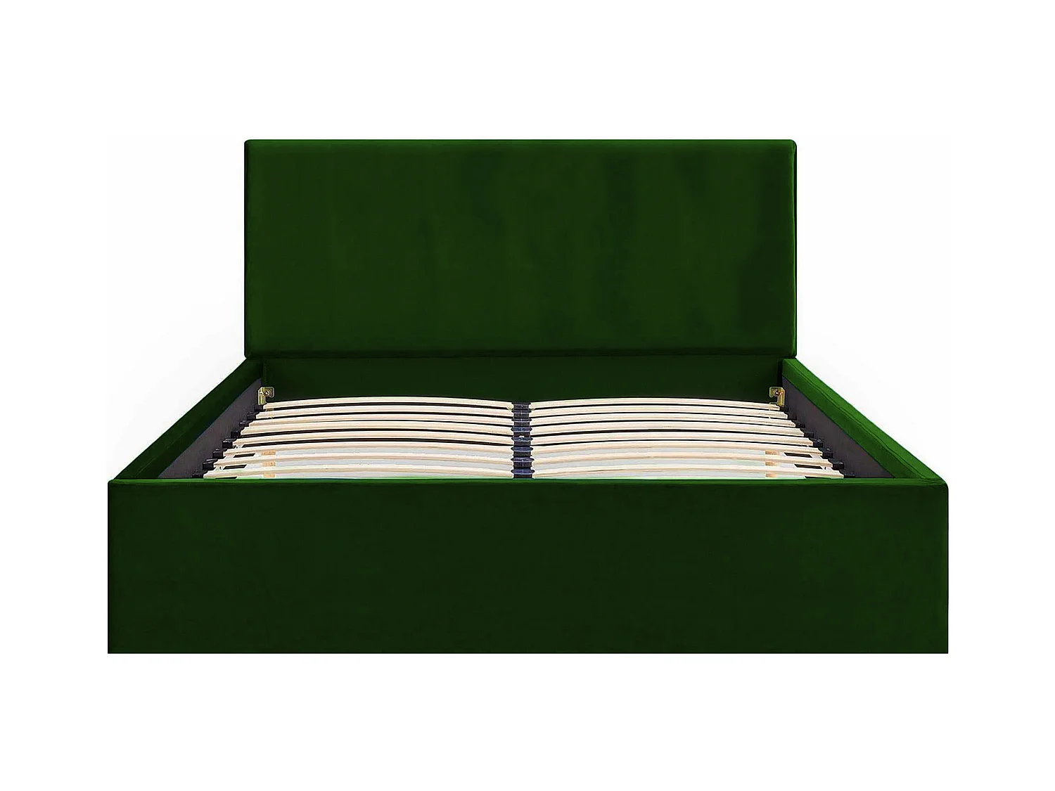 Lit rembourré Nefryt 190x212x90 cm, couchage 180x200 cm, coffre, vérin à gaz, tissu Monolith vert