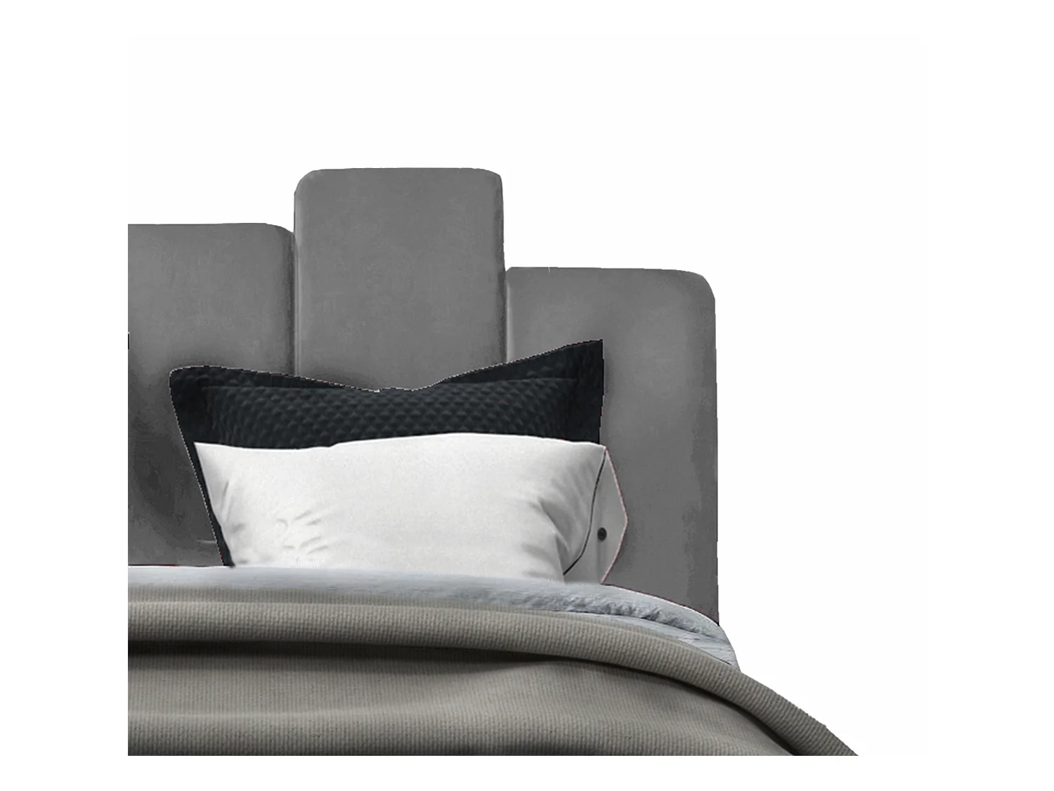 Lit rembourré Orion 130x212x90 cm, couchage 120x200 cm, coffre, vérin à gaz, tissu Monolith frêne