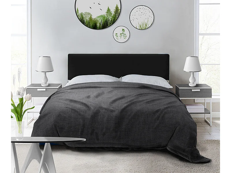 Letto imbottito Nefryt 130x212x90 cm, piano 120x200 cm, contenitore, pistoni a gas, tessuto Monolith grafite