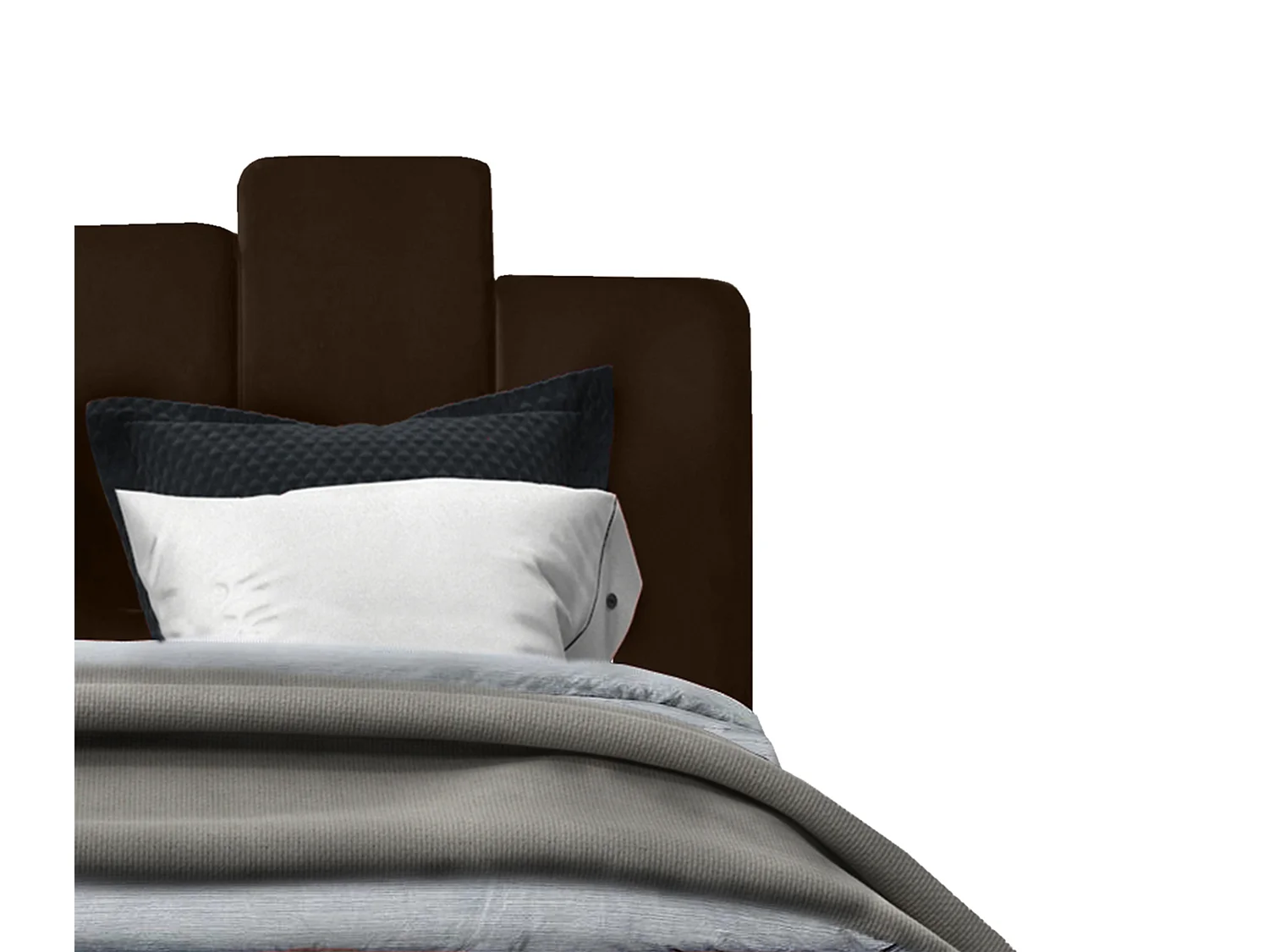 Lit rembourré Orion 150x212x90 cm, couchage 140x200 cm, coffre, vérin à gaz, tissu Monolith brun
