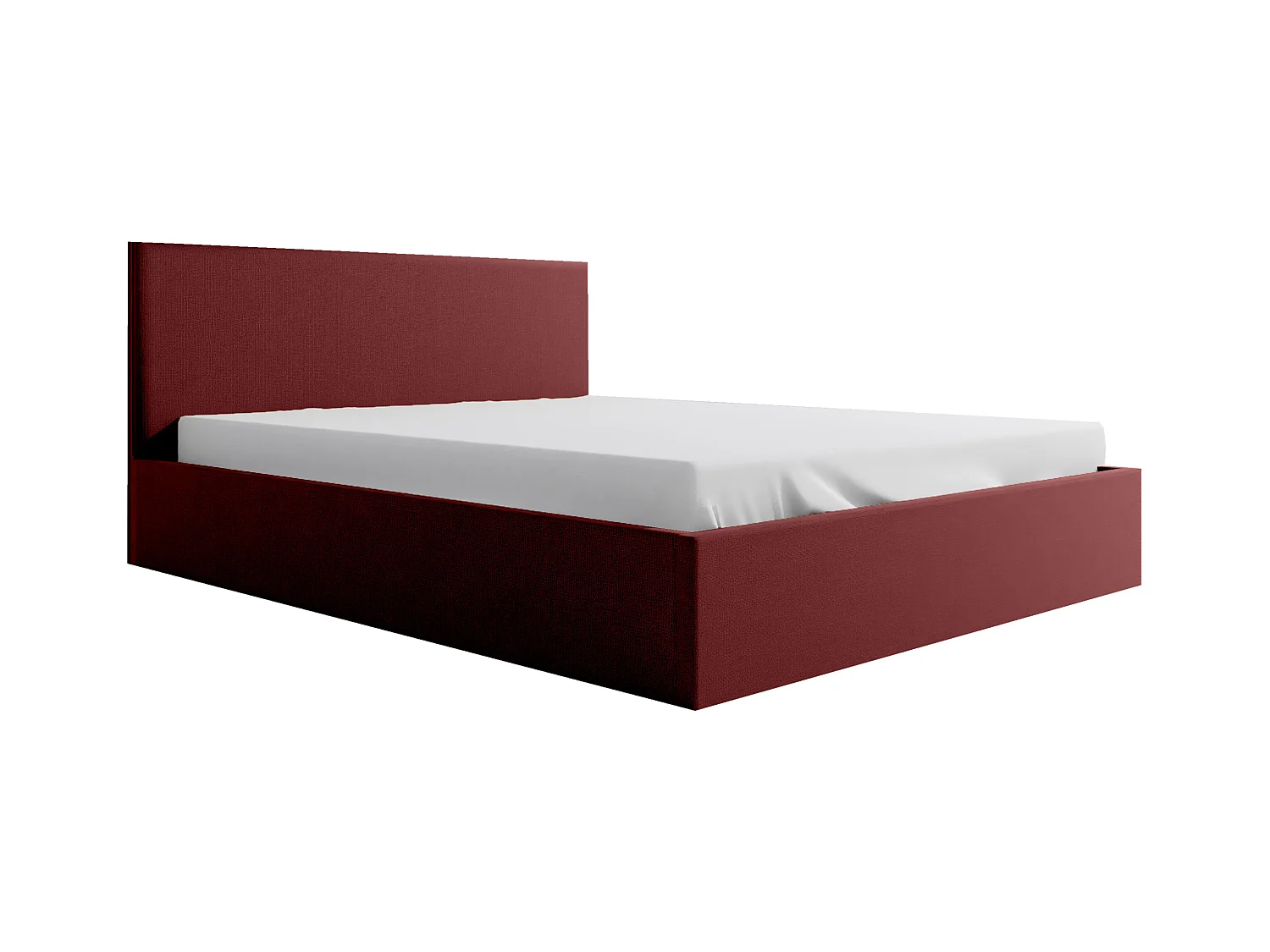 Lit rembourré Nefryt 130x212x90 cm, couchage 120x200 cm, coffre, vérin à gaz, tissu Monolith châtaigne