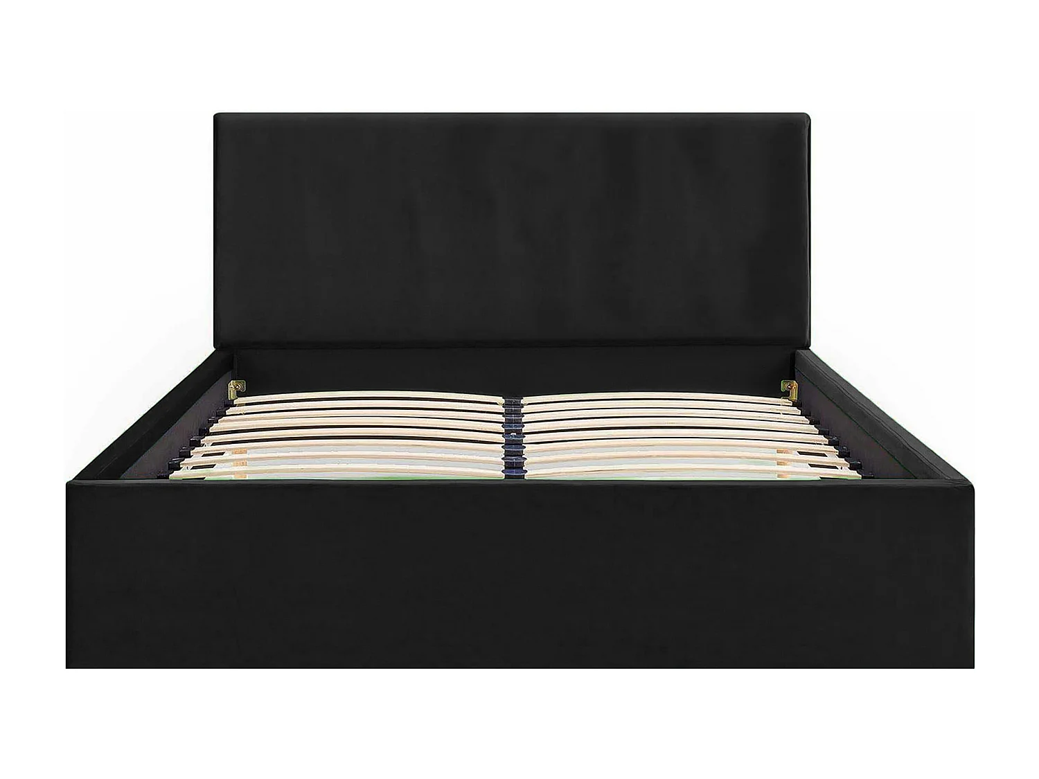 Lit rembourré Nefryt 150x212x90 cm, couchage 140x200 cm, coffre, vérin à gaz, tissu Monolith graphite