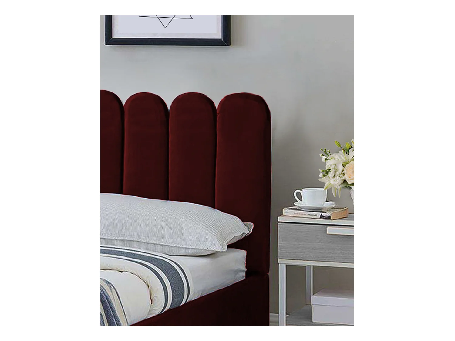 Lit rembourré Venezia 170x212x90 cm, couchage 160x200 cm, coffre, vérin à gaz, tissu Monolith graphite