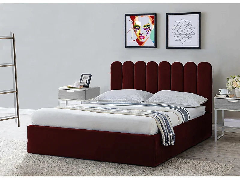 Gestoffeerd bed Venezia 170x212x90 cm Slaapvlak 160x200 cm, opbergruimte, gaslift, stof Monolith grafiet