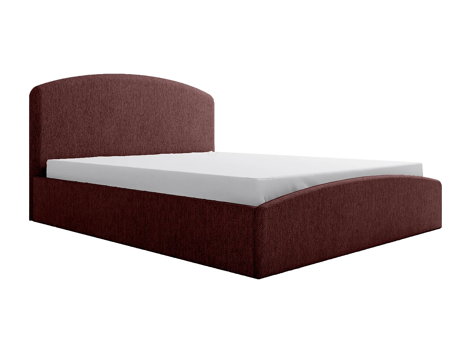 Lit rembourré Montana 150x212x90 cm, couchage 140x200 cm, coffre, vérin à gaz, tissu Monolith châtaigne