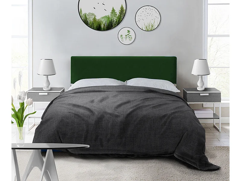 Letto imbottito Nefryt 170x212x90 cm, piano 160x200 cm, contenitore, pistoni a gas, tessuto Monolith verde
