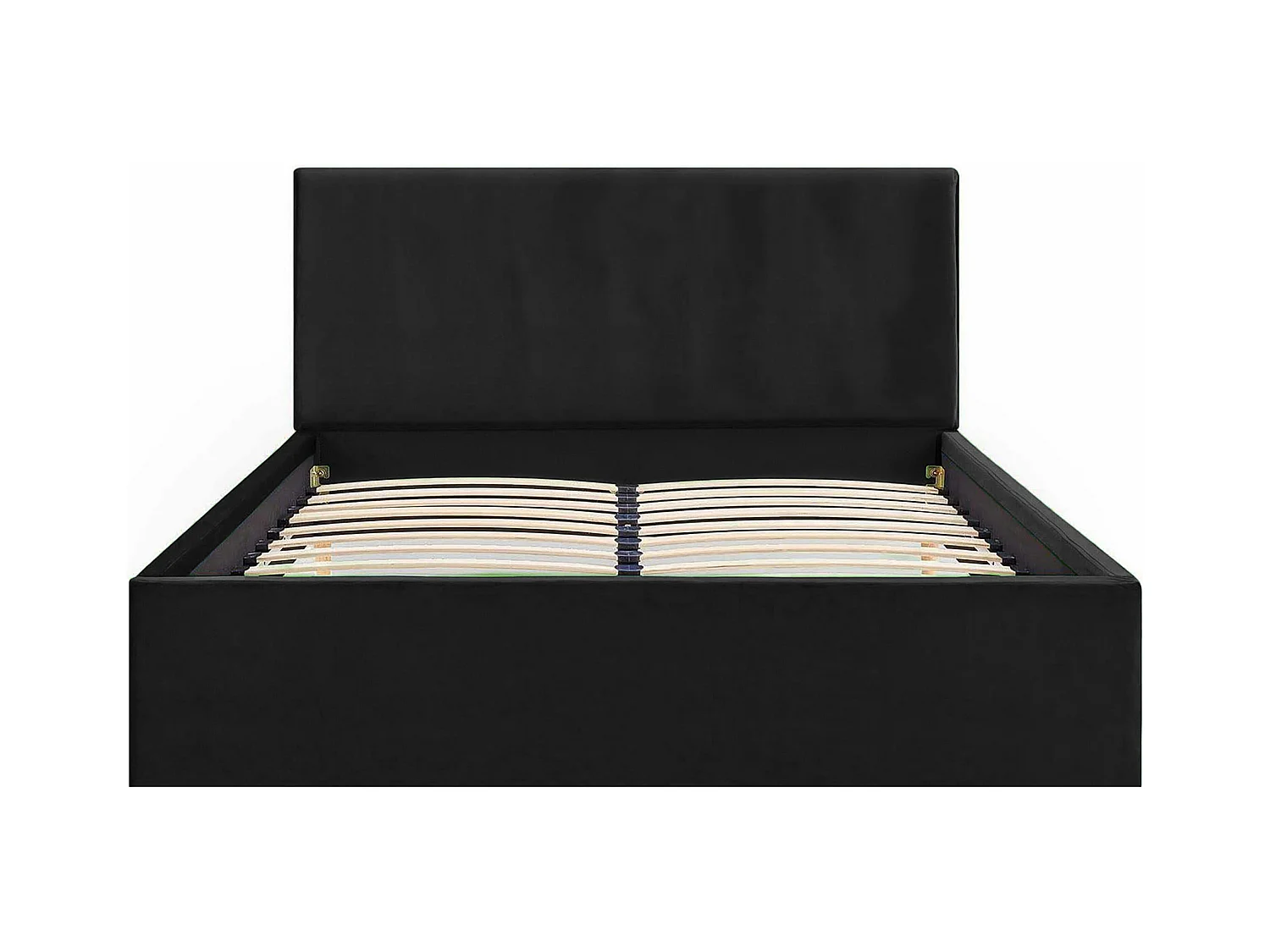 Lit rembourré Nefryt 210x212x90 cm, couchage 200x200 cm, coffre, vérin à gaz, tissu Monolith graphite