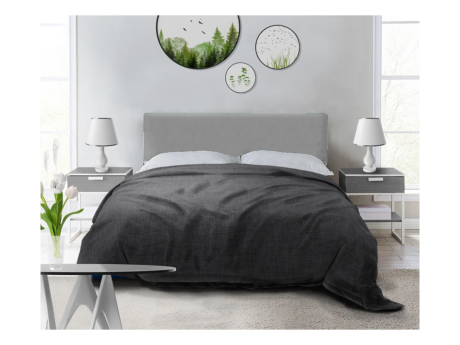 Tapicerowane łóżko Nefryt 170x212x90 cm, powierzchnia spania 160x200 cm, schowek, podnośnik, tkanina Monolith popielaty