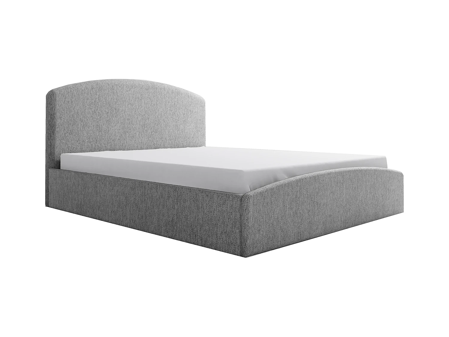 Lit rembourré Montana 190x212x90 cm, couchage 180x200 cm, coffre, vérin à gaz, tissu Monolith frêne