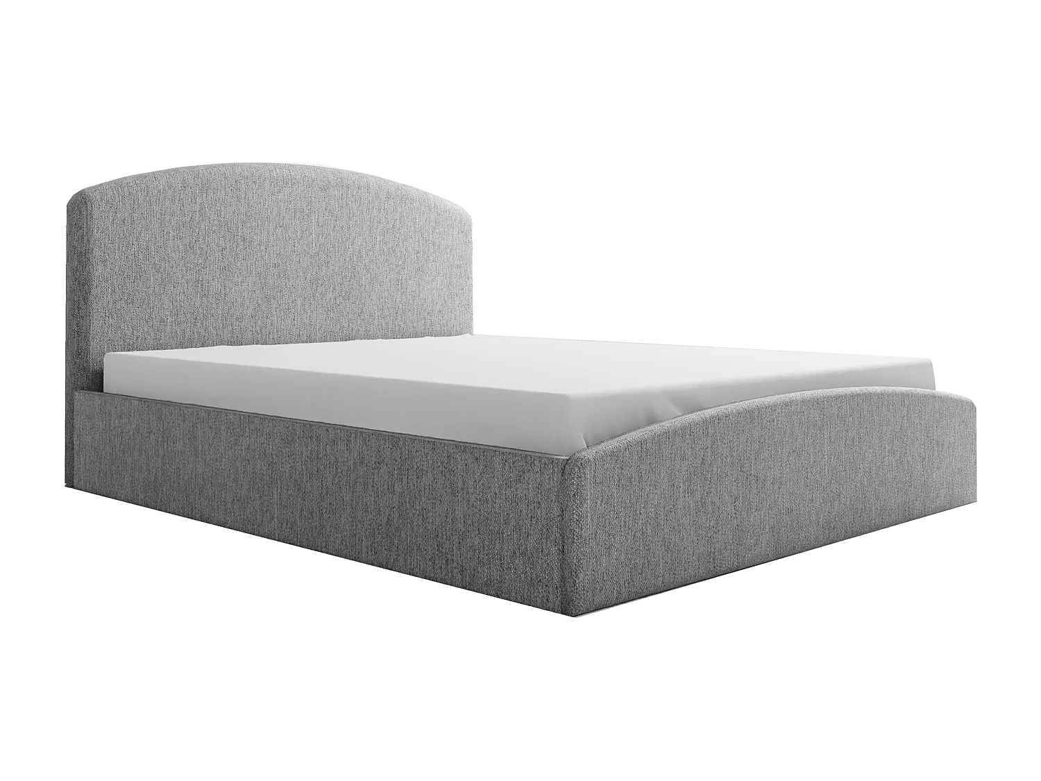 Lit rembourré Montana 190x212x90 cm, couchage 180x200 cm, coffre, vérin à gaz, tissu Monolith frêne