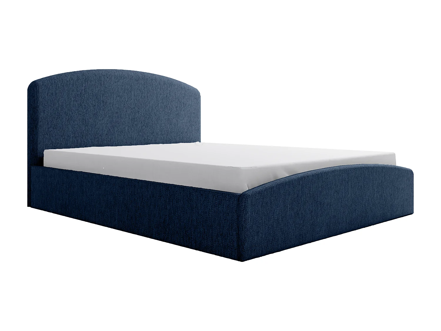 Lit rembourré Montana 150x212x90 cm, couchage 140x200 cm, coffre, vérin à gaz, tissu Monolith bleu marine