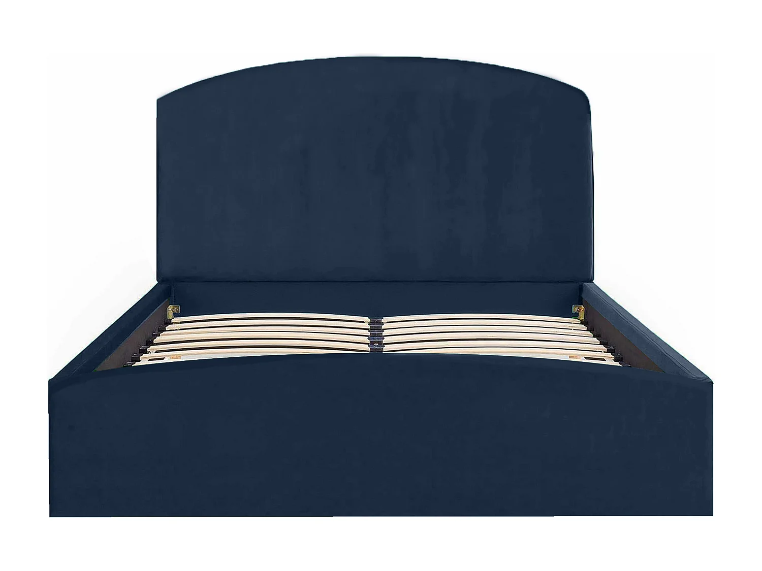 Lit rembourré Montana 150x212x90 cm, couchage 140x200 cm, coffre, vérin à gaz, tissu Monolith bleu marine