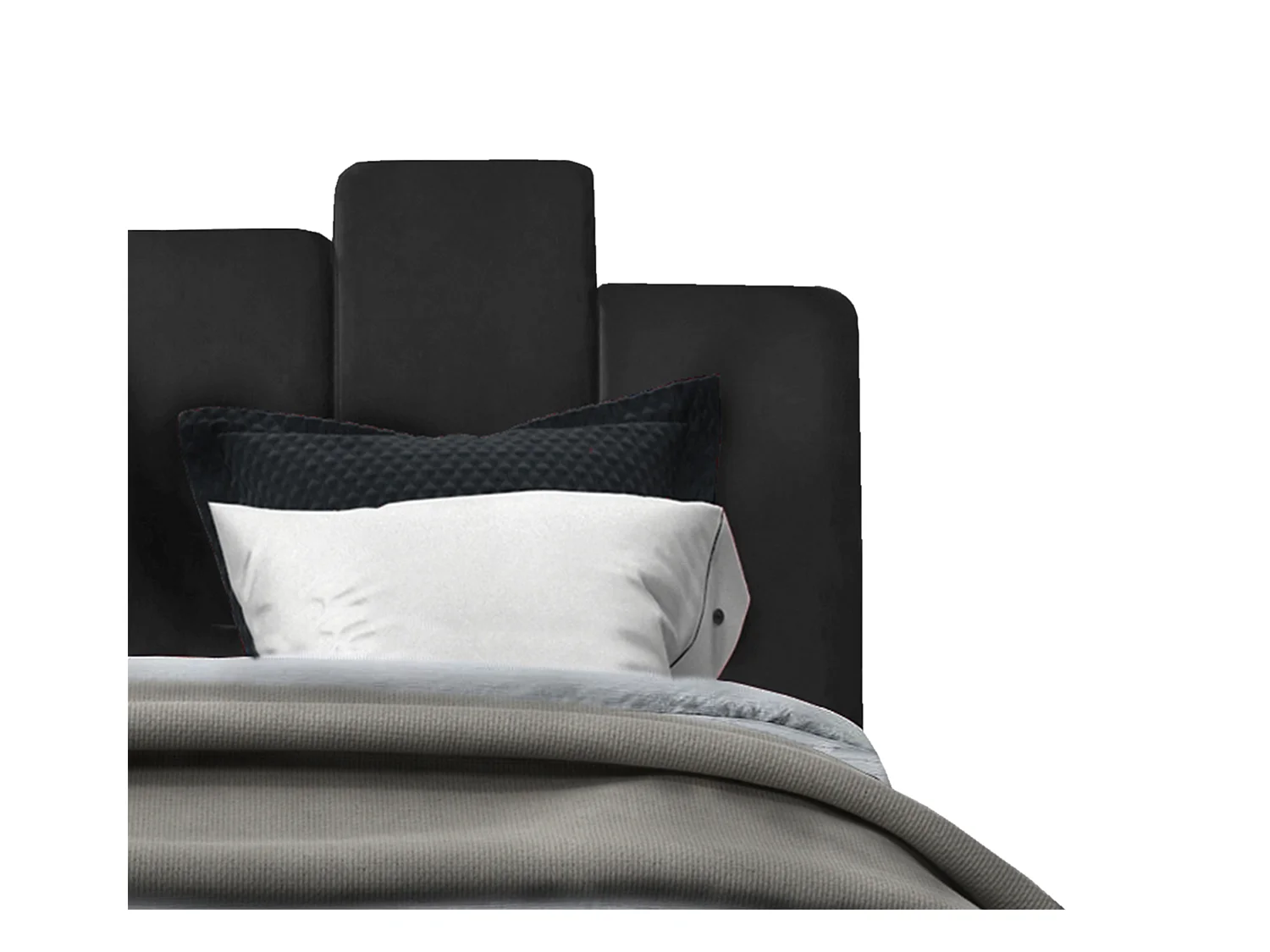 Lit rembourré Orion 190x212x90 cm, couchage 180x200 cm, coffre, vérin à gaz, tissu Monolith gris