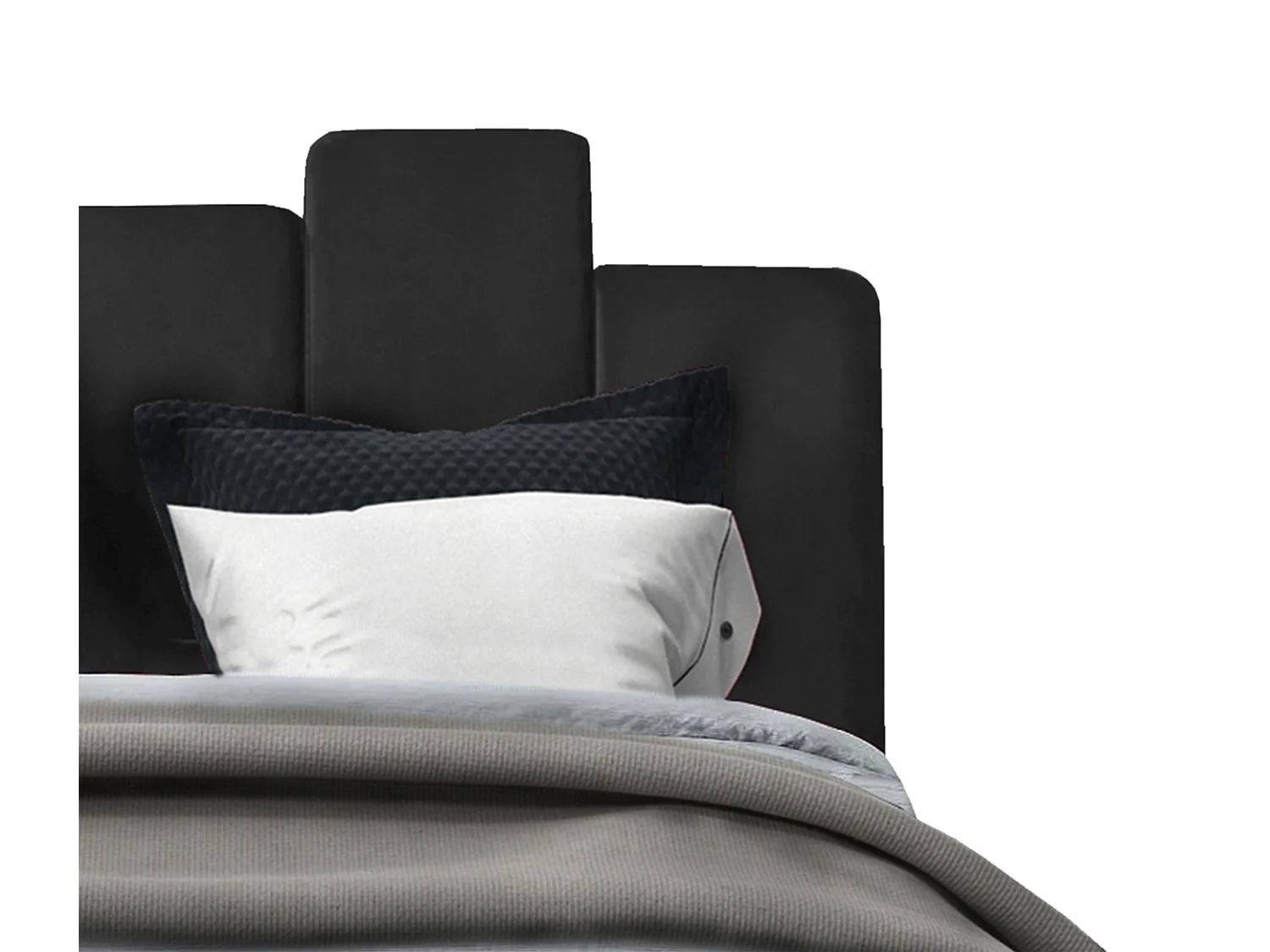 Cama estofada Orion 190x212x90 cm, área 180x200 cm, com baú, elevador a gás, tecido Monolith cinzento