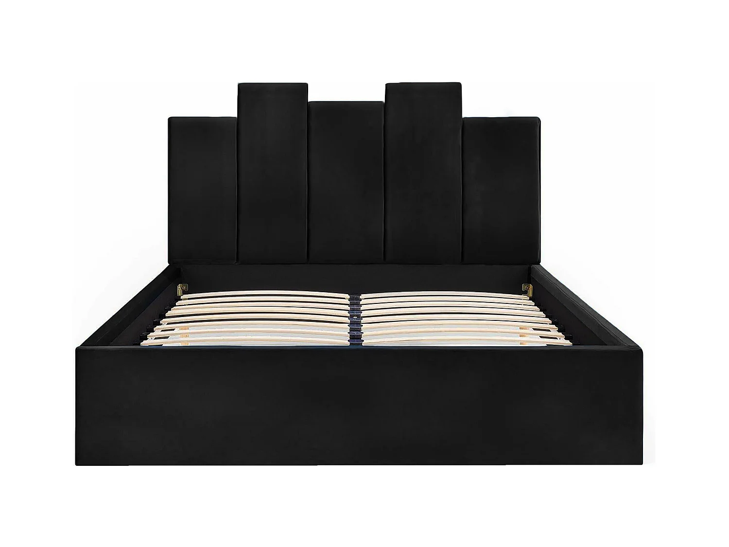 Lit rembourré Orion 190x212x90 cm, couchage 180x200 cm, coffre, vérin à gaz, tissu Monolith graphite