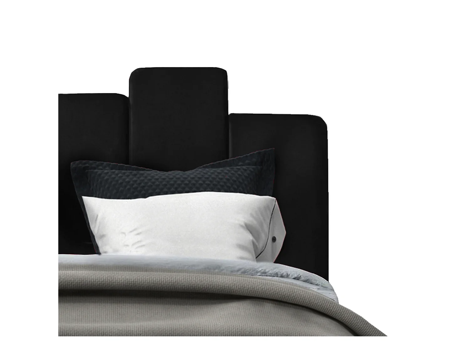 Lit rembourré Orion 190x212x90 cm, couchage 180x200 cm, coffre, vérin à gaz, tissu Monolith graphite