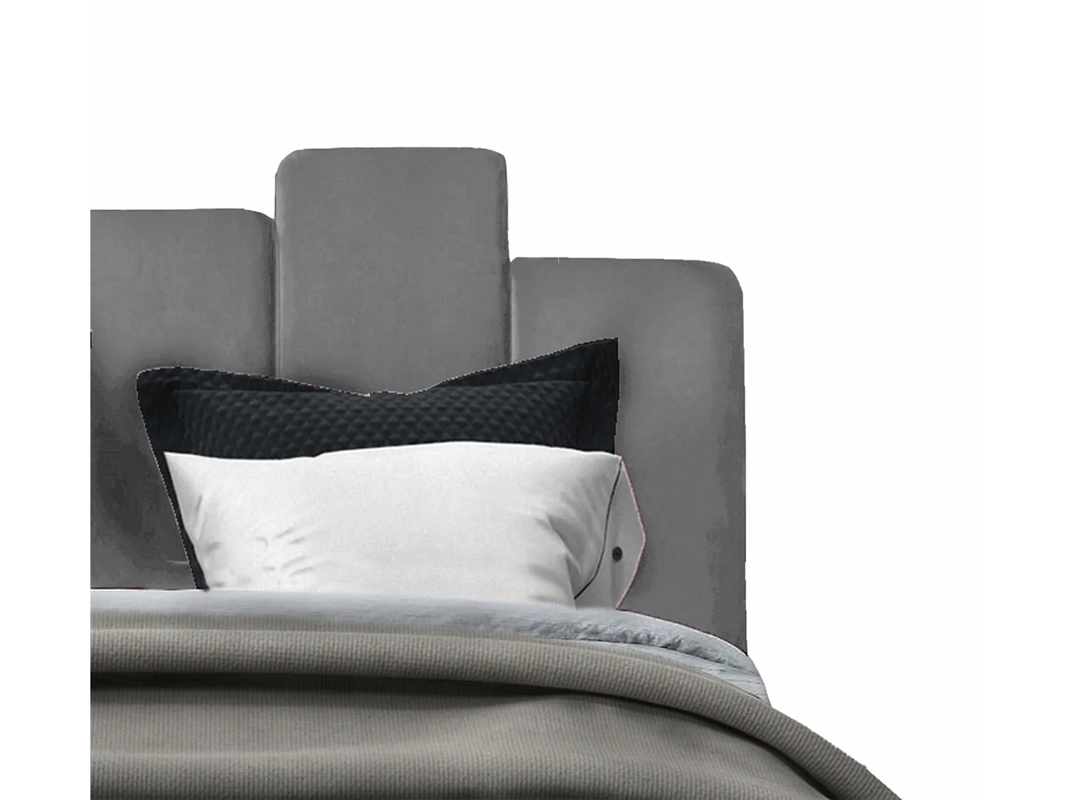 Lit rembourré Orion 150x212x90 cm, couchage 140x200 cm, coffre, vérin à gaz, tissu Monolith frêne