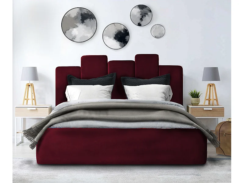 Gestoffeerd bed Orion 190x212x90 cm Slaapvlak 180x200 cm, opbergruimte, gaslift, stof Monolith kastanjebruin