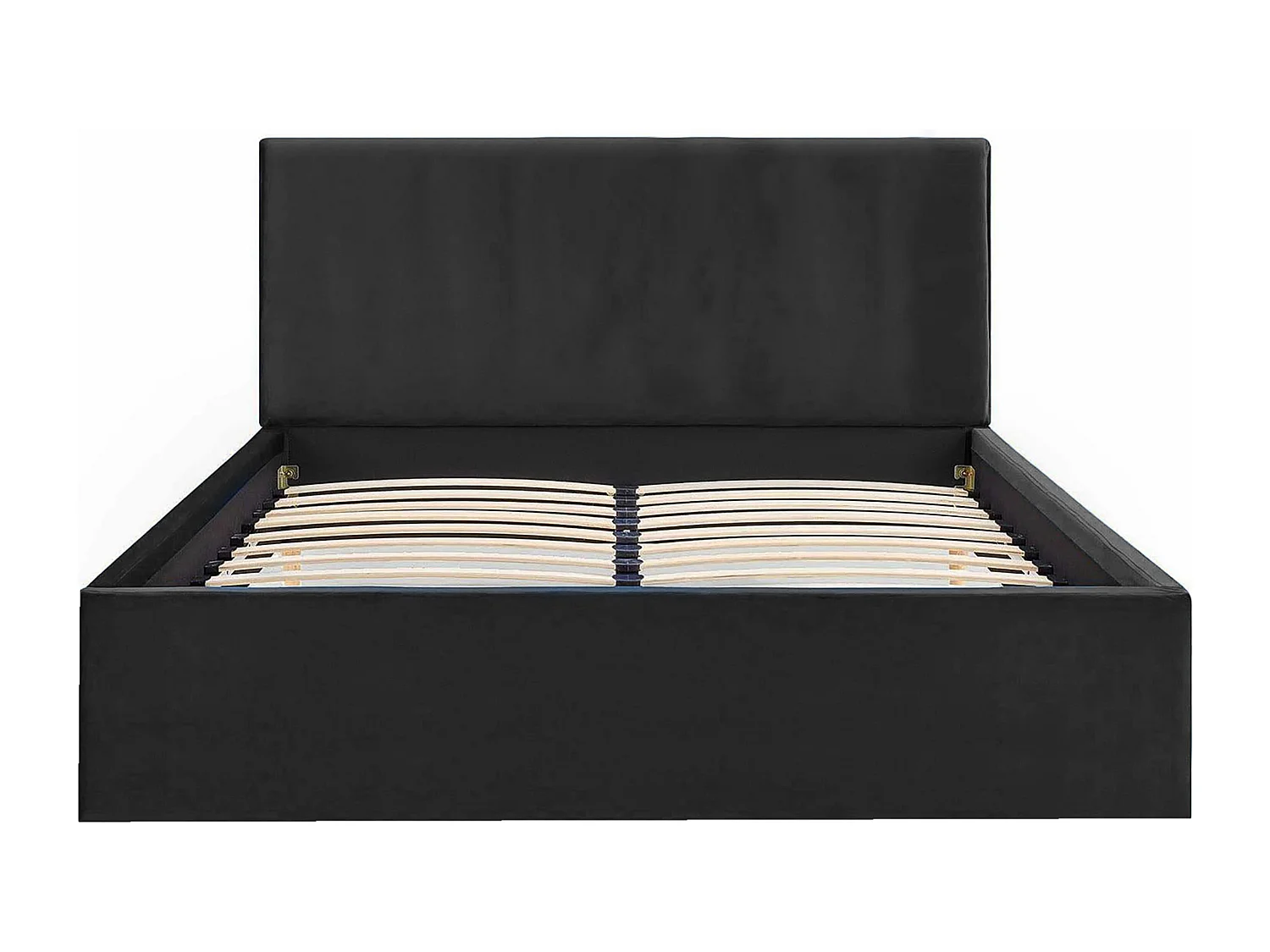 Lit rembourré Nefryt 190x212x90 cm, couchage 180x200 cm, coffre, vérin à gaz, tissu Monolith gris