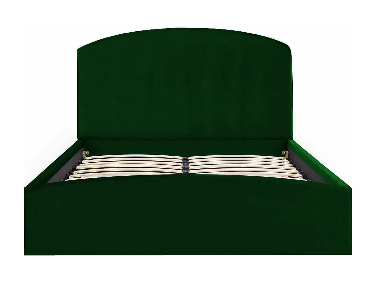 Lit rembourré Montana 190x212x90 cm, couchage 180x200 cm, coffre, vérin à gaz, tissu Monolith vert