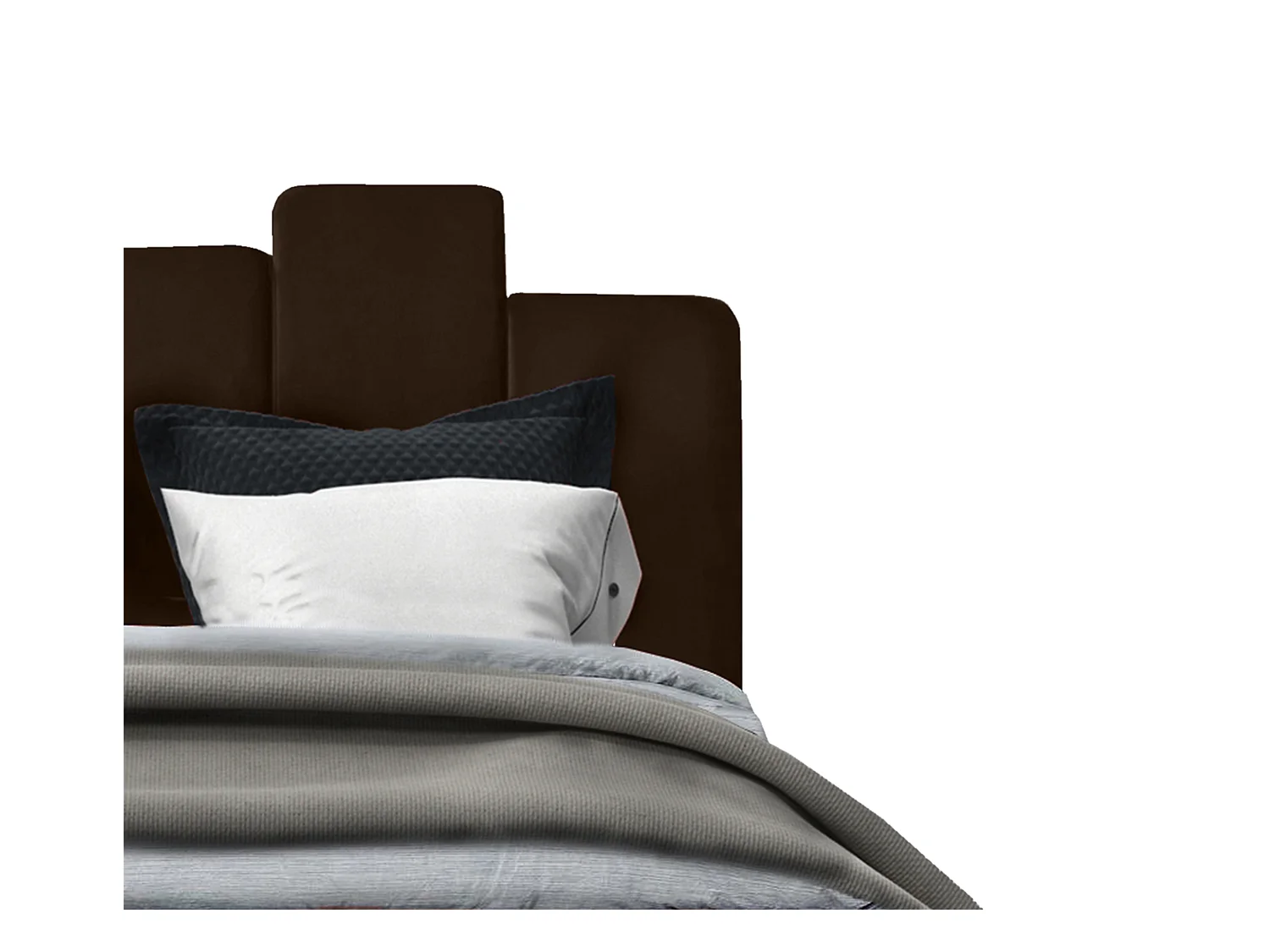 Lit rembourré Orion 190x212x90 cm, couchage 180x200 cm, coffre, vérin à gaz, tissu Monolith brun