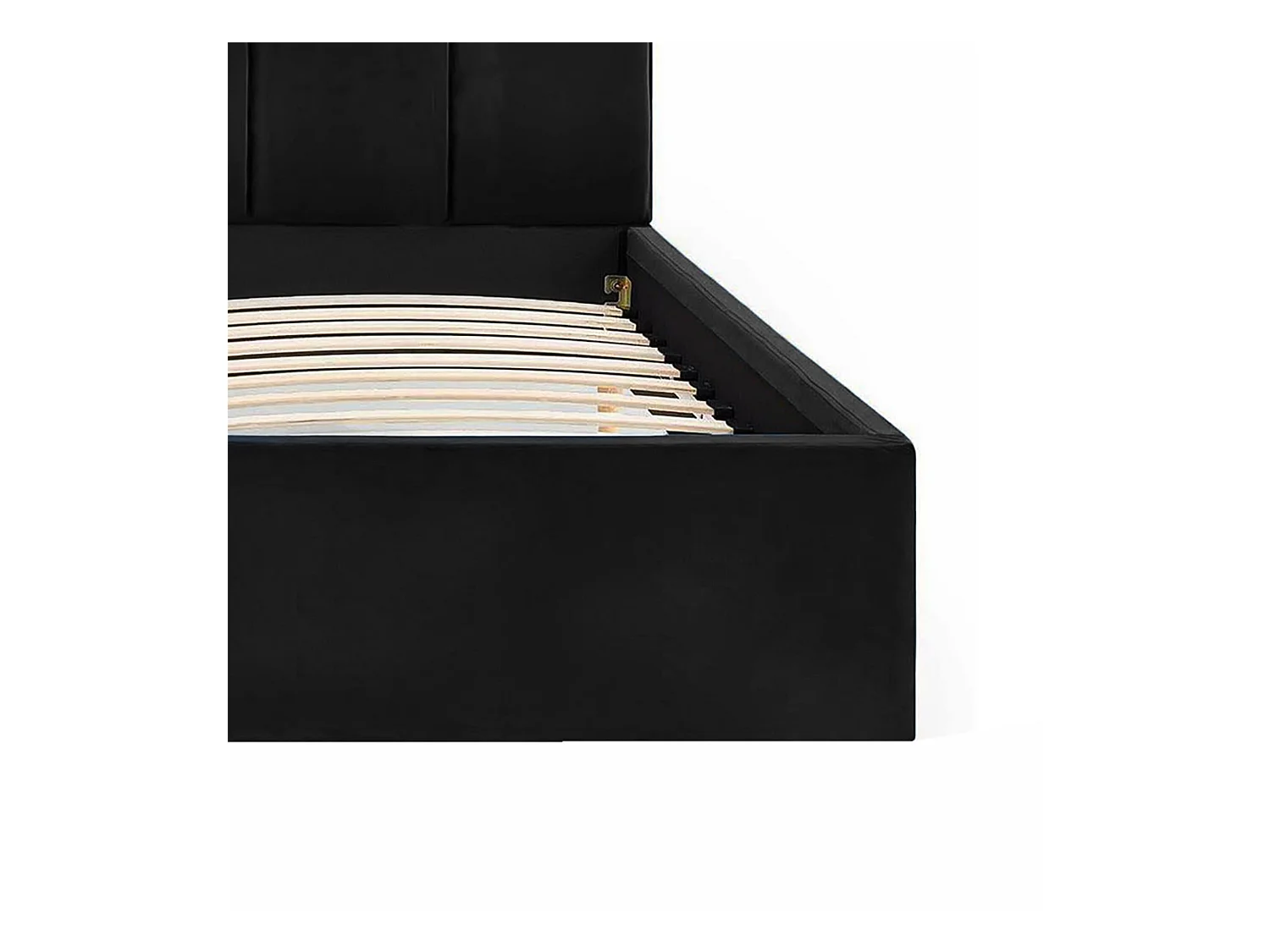 Lit rembourré Orion 150x212x90 cm, couchage 140x200 cm, coffre, vérin à gaz, tissu Monolith graphite