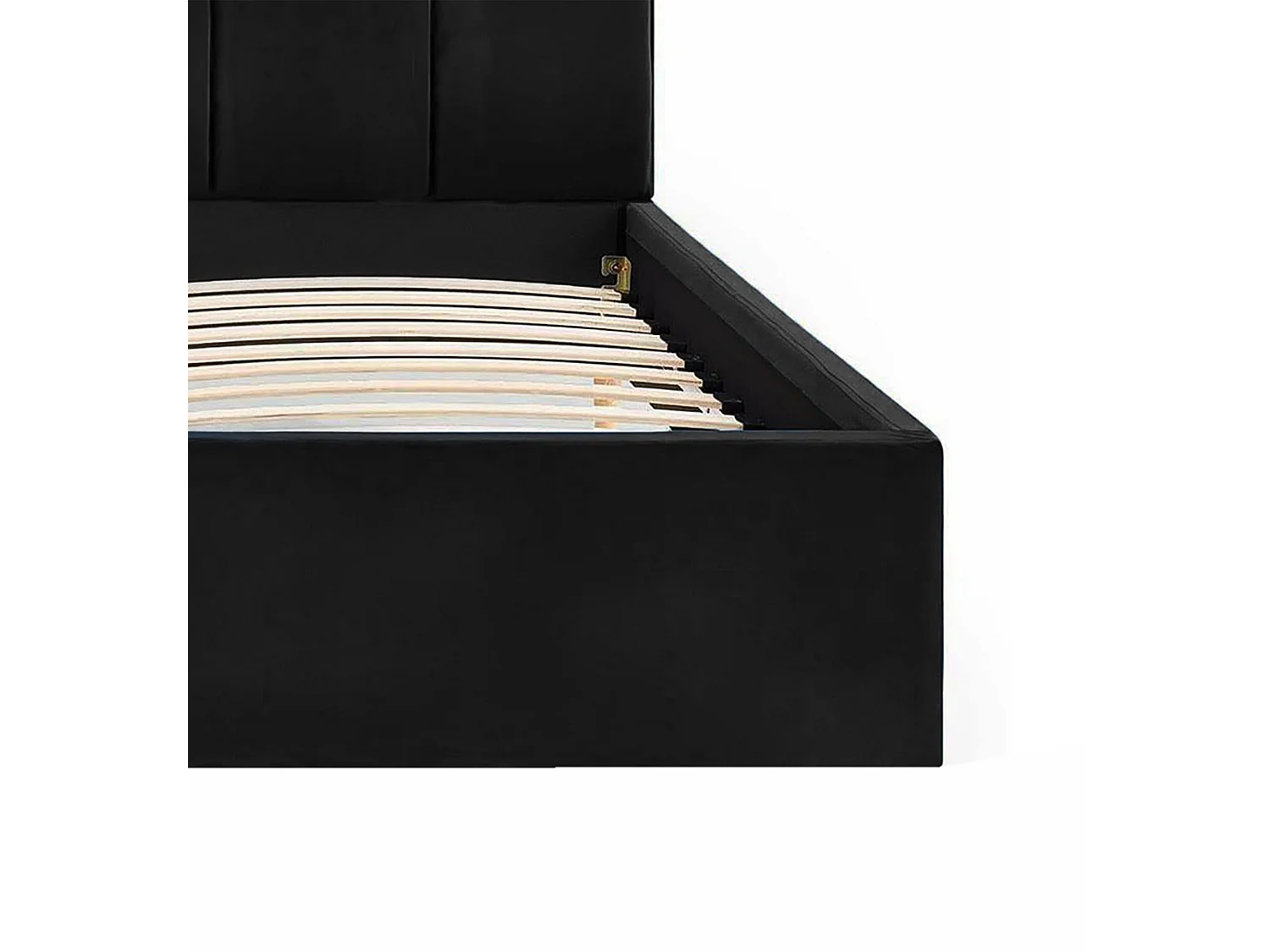 Lit rembourré Orion 150x212x90 cm, couchage 140x200 cm, coffre, vérin à gaz, tissu Monolith graphite