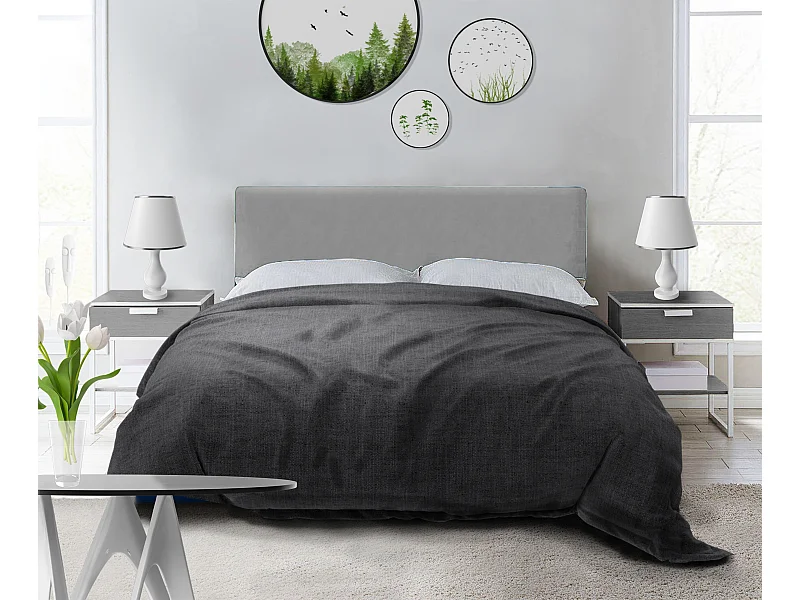 Gestoffeerd bed Nefryt 130x212x90 cm Slaapvlak 120x200 cm, opbergruimte, gaslift, stof Monolith essenhout