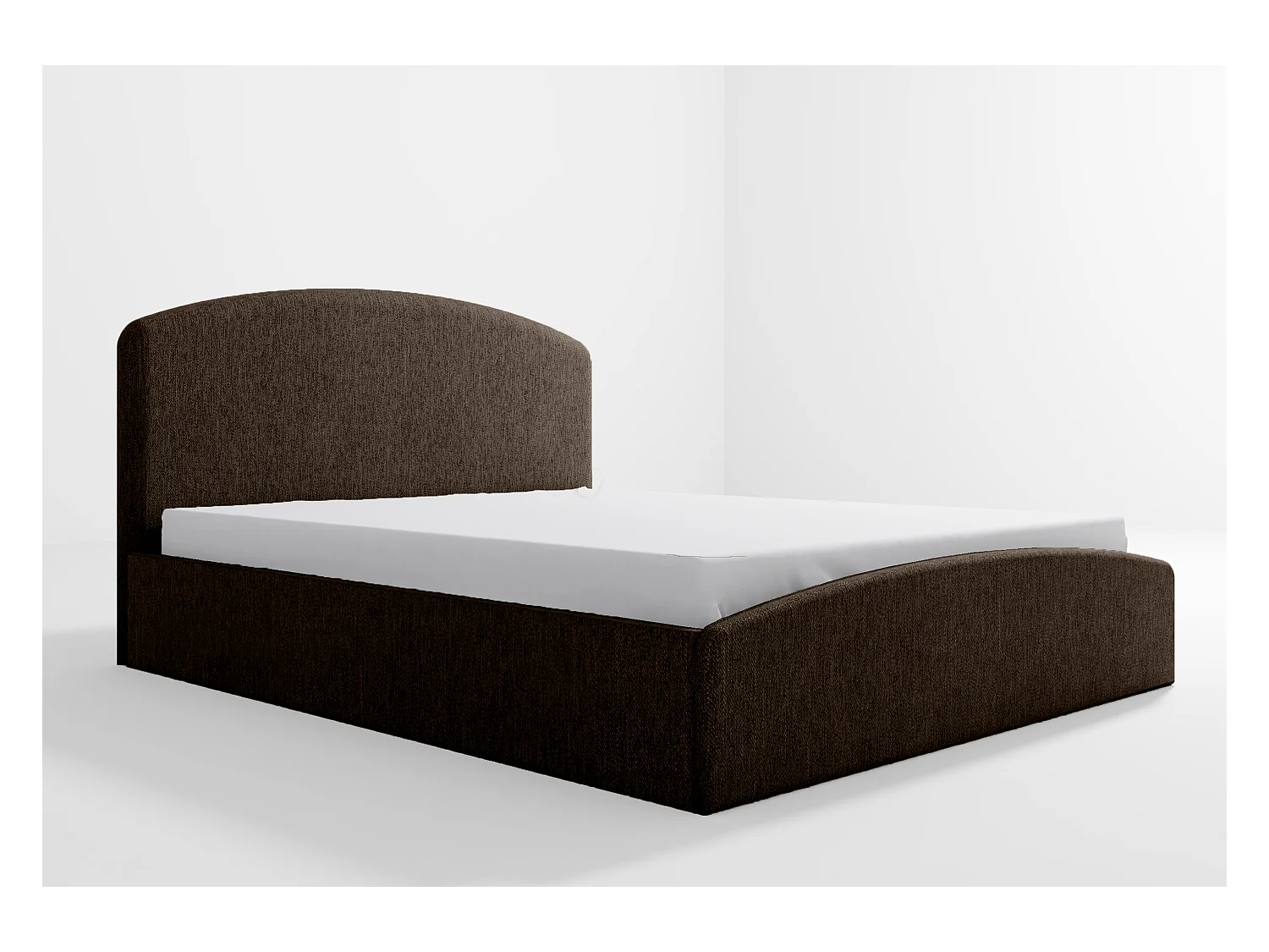 Lit rembourré Montana 190x212x90 cm, couchage 180x200 cm, coffre, vérin à gaz, tissu Monolith brun