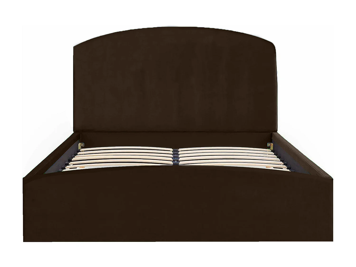 Lit rembourré Montana 190x212x90 cm, couchage 180x200 cm, coffre, vérin à gaz, tissu Monolith brun