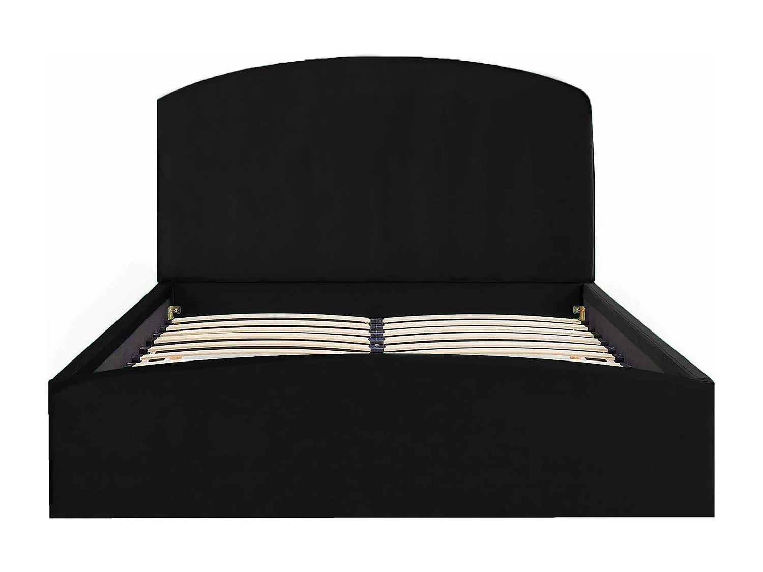 Cama tapizada Montana 150x212x90 cm, superficie 140x200 cm, arcón, elevador a gas, tela Monolith grafito