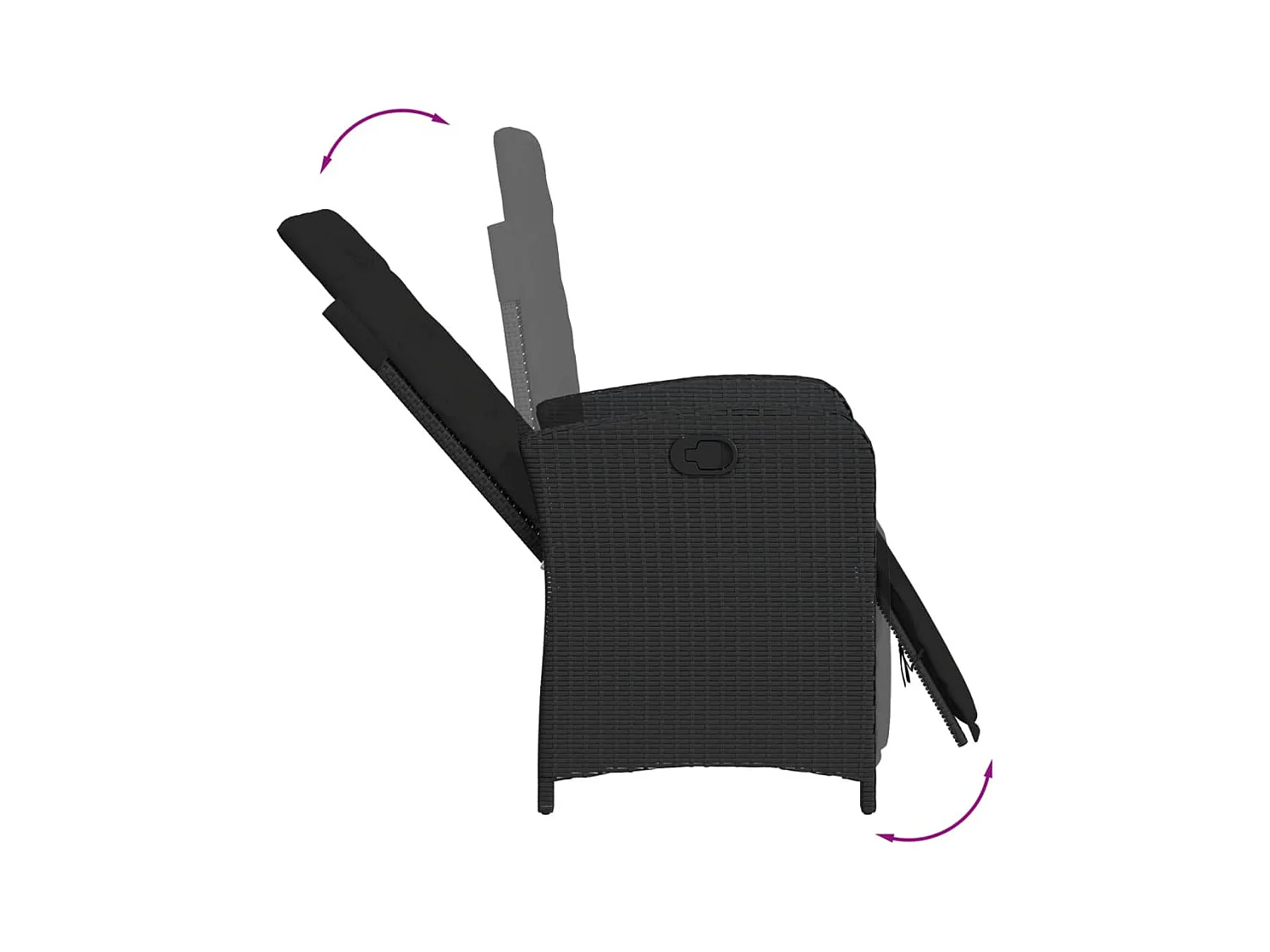 Ensemble à manger de jardin coussins 5pcs Noir Résine tressée