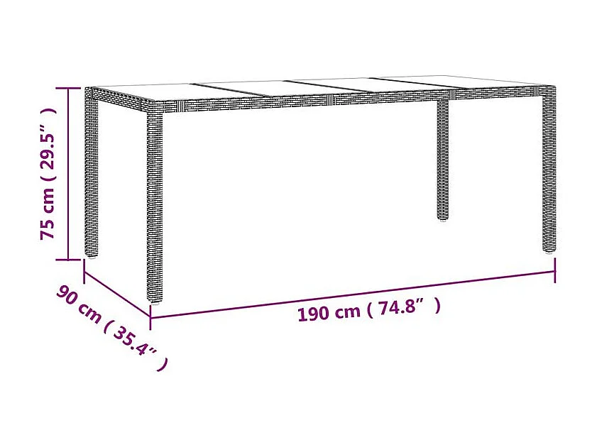 Ensemble à manger de jardin coussins 7pcs Noir Résine tressée