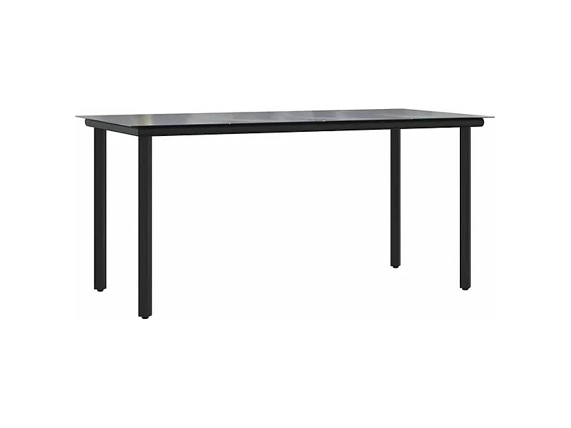 Ensemble à manger jardin coussins 5pcs marron poly rotin verre