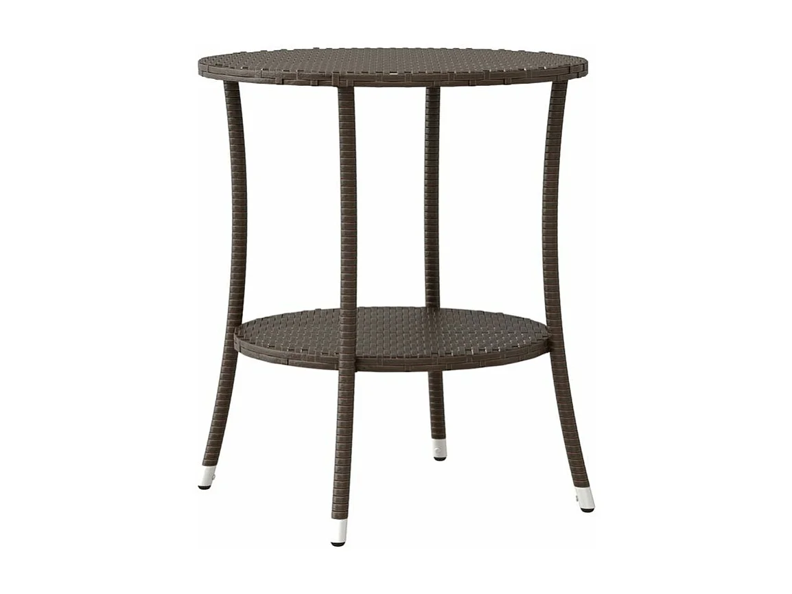 Ensemble de bistro 3 pcs avec coussins marron résine tressée