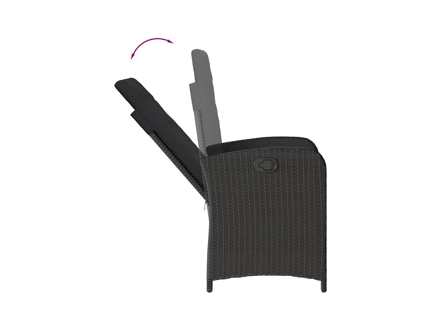 Ensemble à manger de jardin 9pcs coussins noir résine tressée