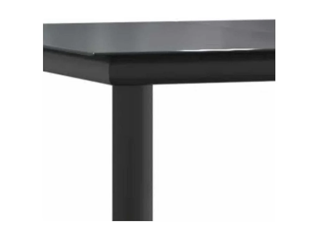 Ensemble à manger de jardin coussins 7pcs noir poly rotin verre