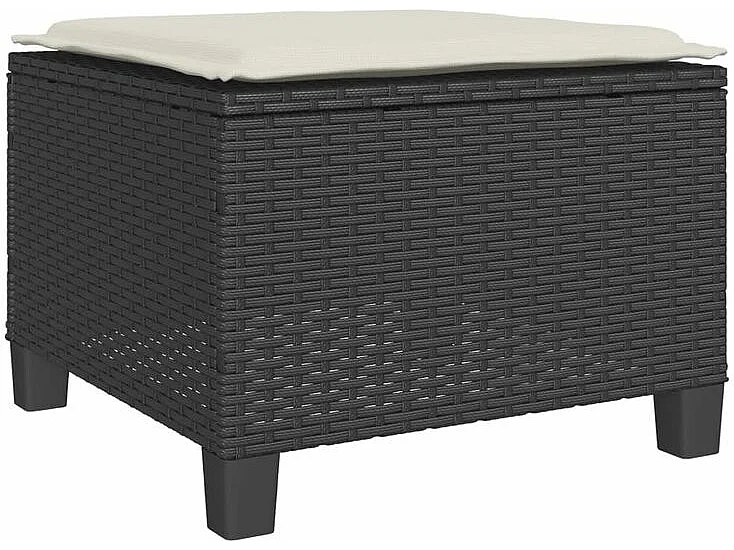 Ensemble de bistro 3 pcs avec coussins noir résine tressée