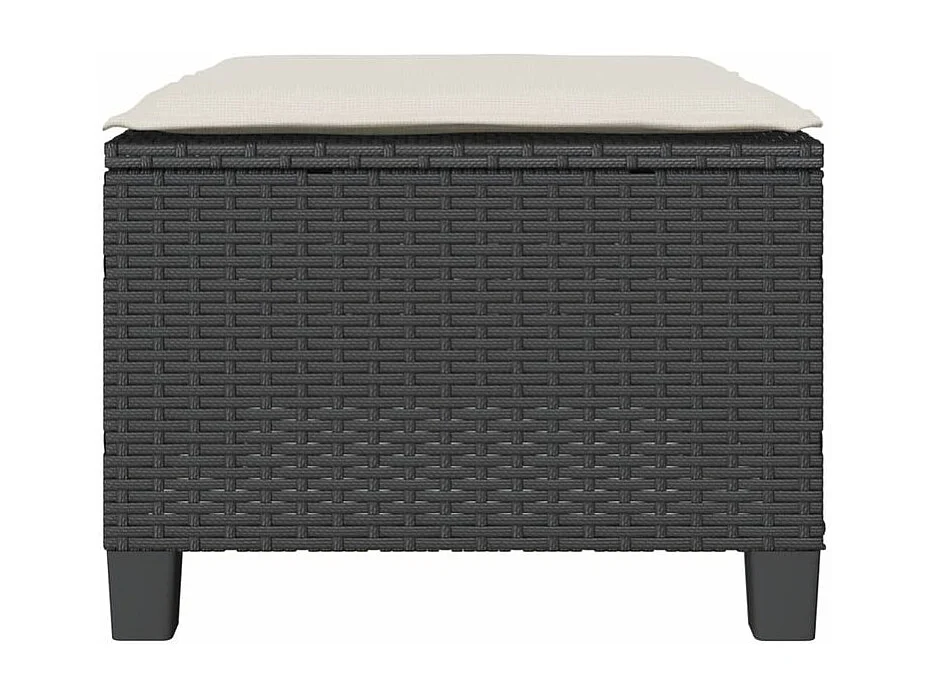 Ensemble de bistro 3 pcs avec coussins noir résine tressée