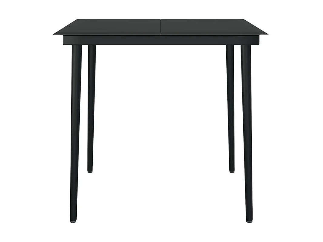 Ensemble à manger jardin coussins 5pcs marron poly rotin verre