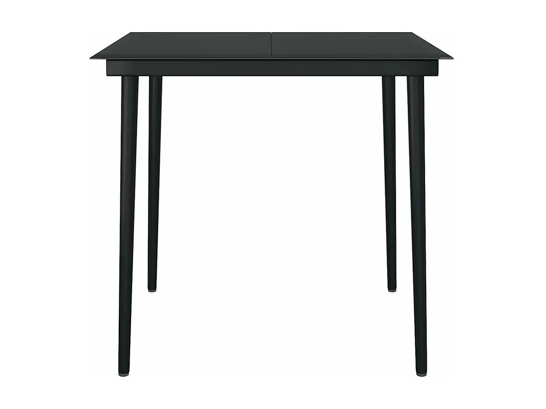 Ensemble à manger jardin coussins 5pcs marron poly rotin verre