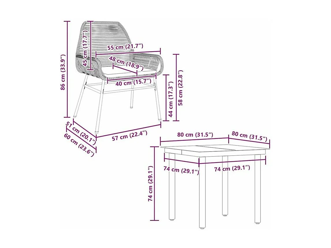 Ensemble à manger de jardin et coussins 5 pcs noir rotin verre
