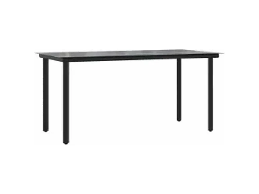 Ensemble à manger jardin coussins 5pcs marron poly rotin verre