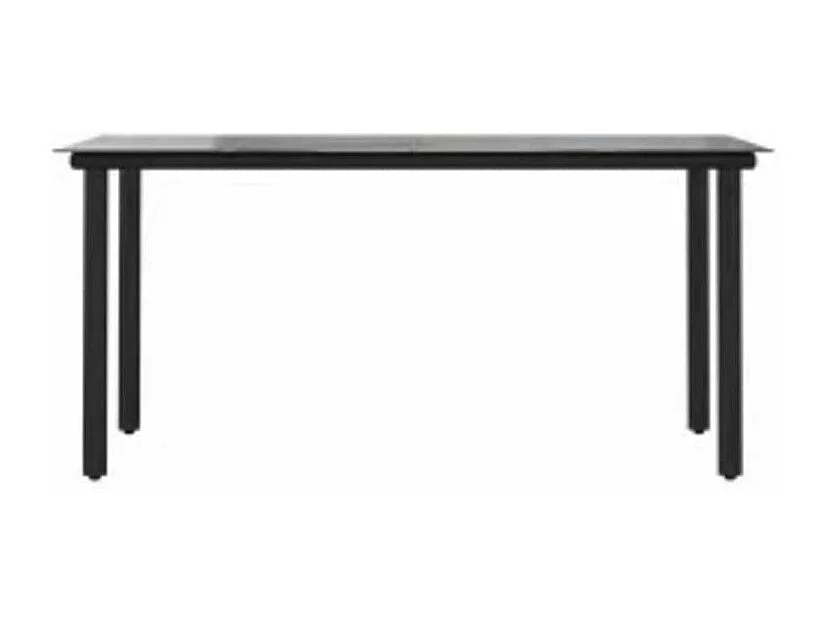 Ensemble à manger jardin coussins 5pcs marron poly rotin verre